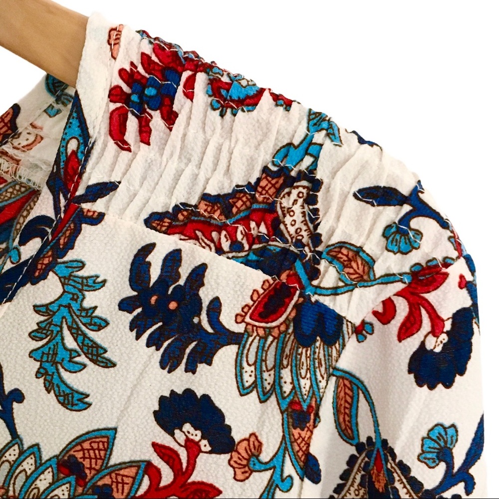 $10 Clearance Antilia Femme Boho Tunic Top Floral Paisley | M - Picture 2 of 8
